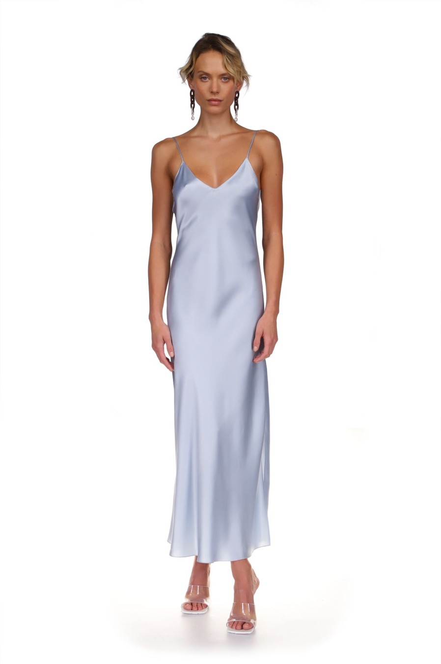 DANNIJO Blue Breeze Maxi Bias Slip Dresses