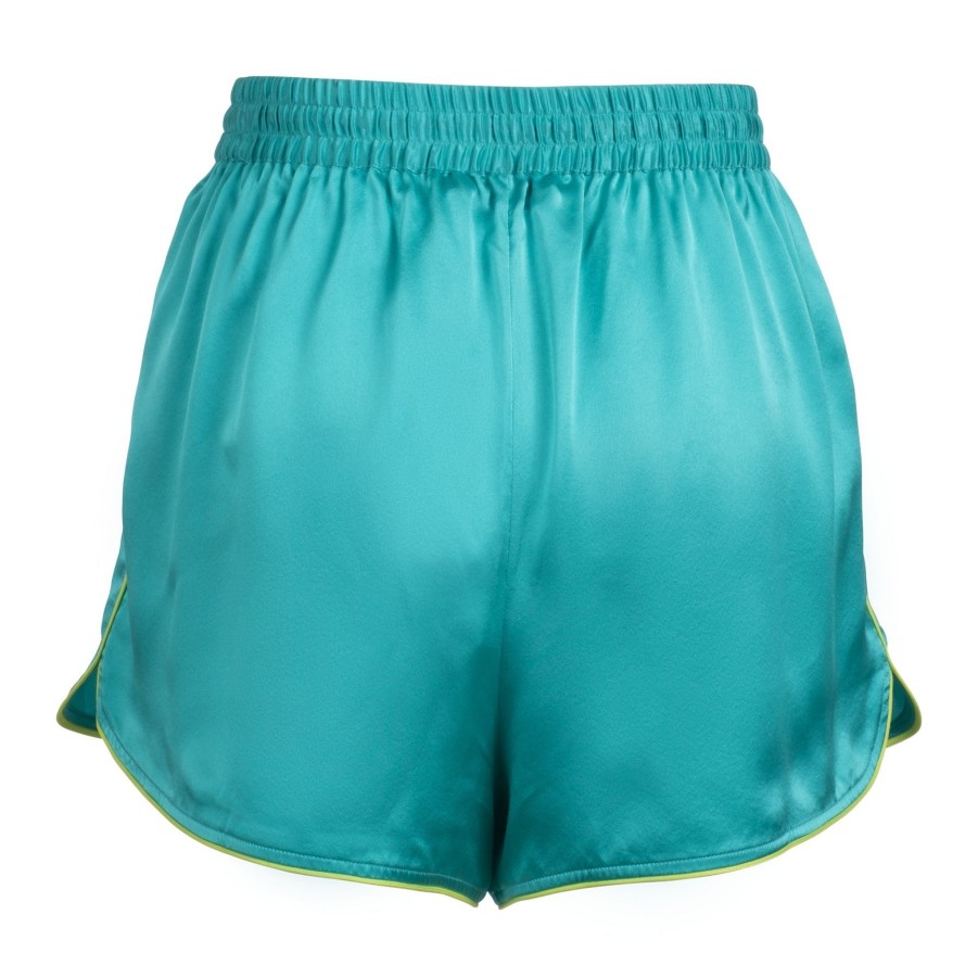 DANNIJO Neon Turquoise Bowling Shorts Bottoms