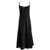 DANNIJO Tie Strap Noir Midi Slip Dress Dresses