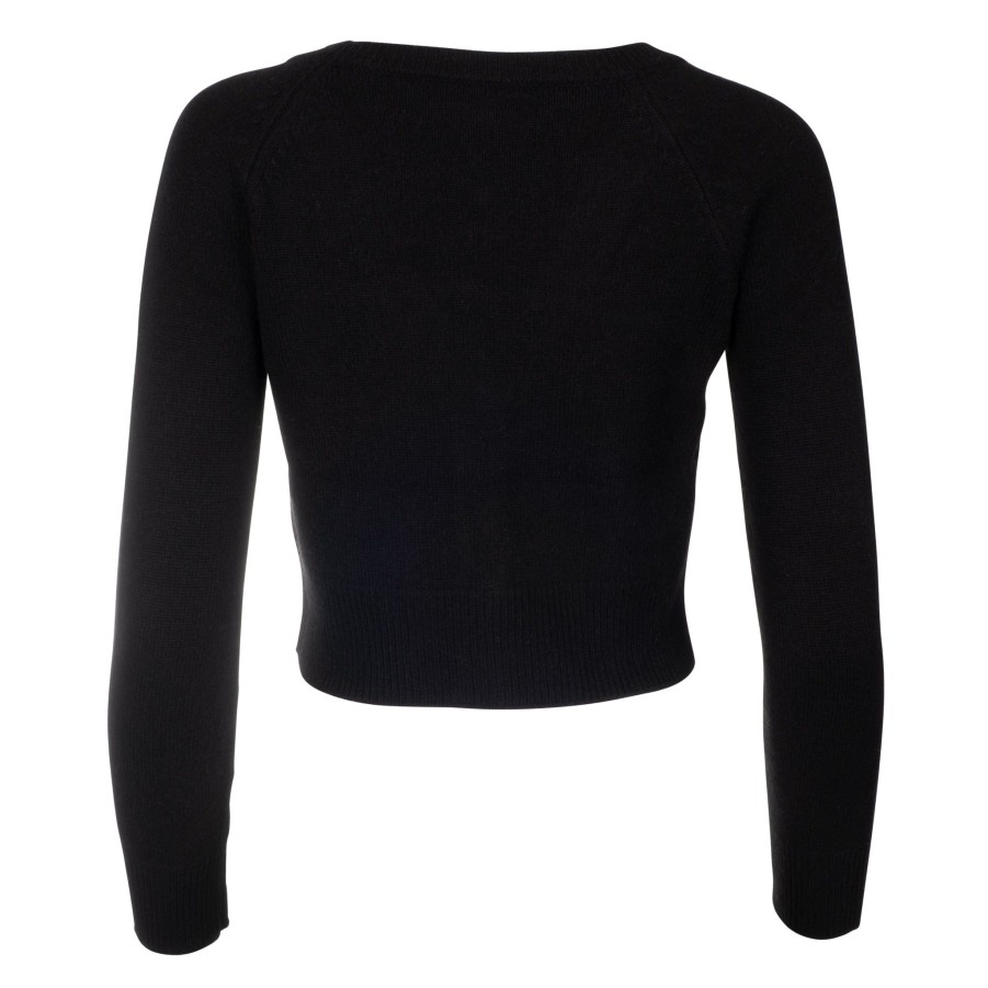 DANNIJO Black V-Neck Cropped Cardigan Sweaters