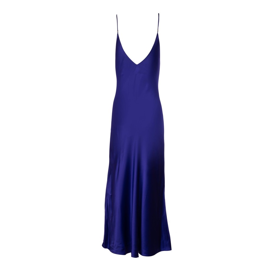 DANNIJO Ultra Violet Midi Bias Slip Dresses