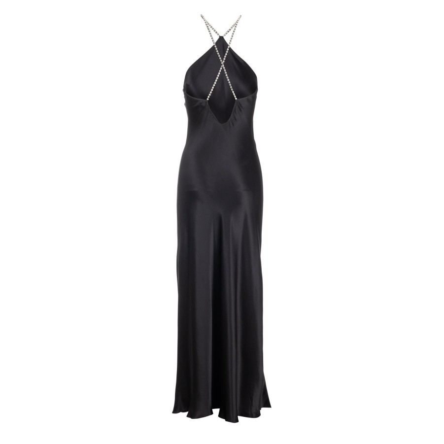 DANNIJO Black Embellished Halter Maxi Dresses