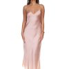 DANNIJO Dusty Rose Tea Length Bias Slip Dresses