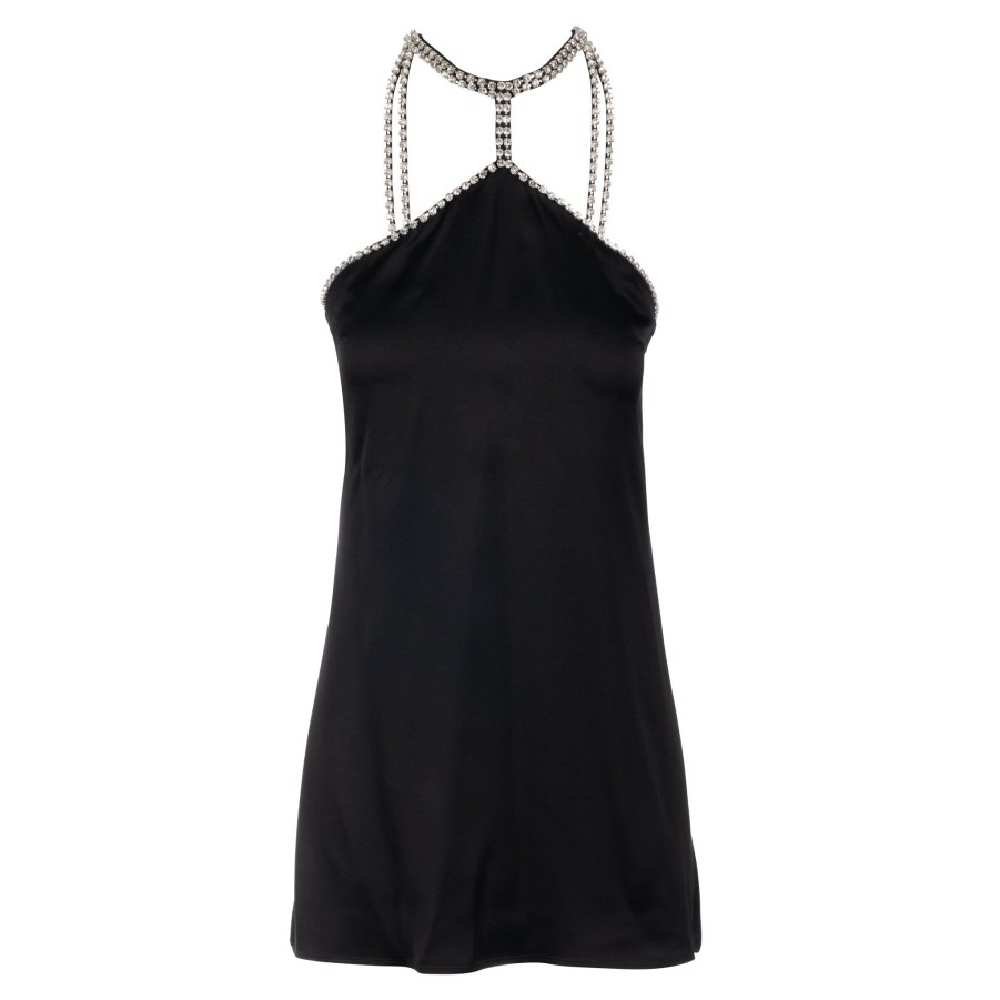 DANNIJO Embellished Black A-Line Mini Dress Dresses