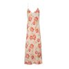 DANNIJO Rouge Multi Watercolor Hibiscus Midi Slip Dresses