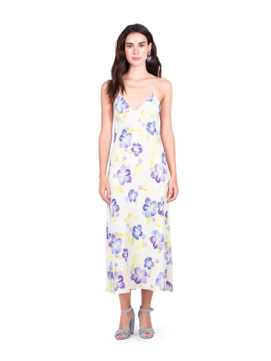 DANNIJO Azul Multi Hibiscus Midi Slip Dresses