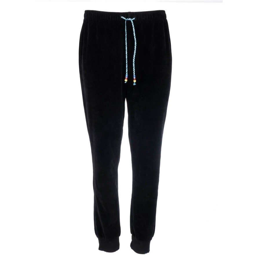 DANNIJO Black Velour Jogger Bottoms