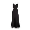 DANNIJO Black Lace Cut-Out Long Silk Slip Dress Dresses