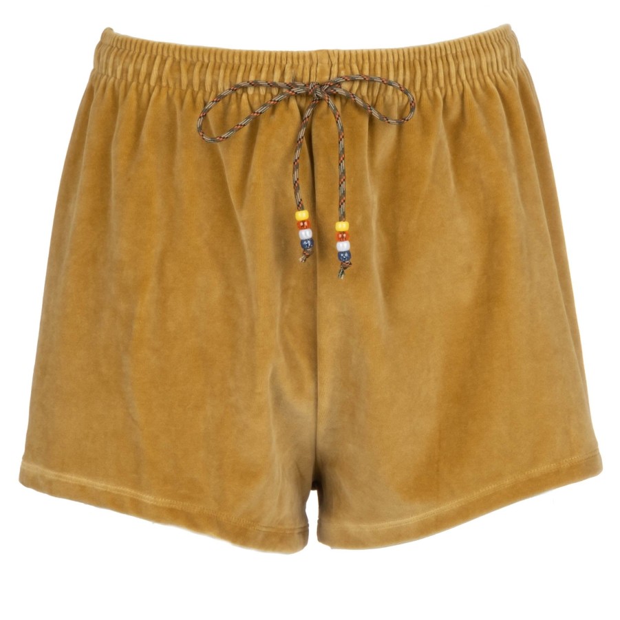 DANNIJO Camel Velour Shorts Bottoms