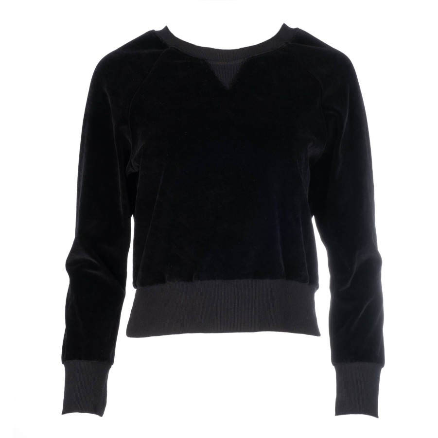 DANNIJO Black Velour Raglan Sweatshirt Sweaters