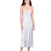 DANNIJO Silver Blue Open Back Cross Strap Midi Slip Dress Dresses