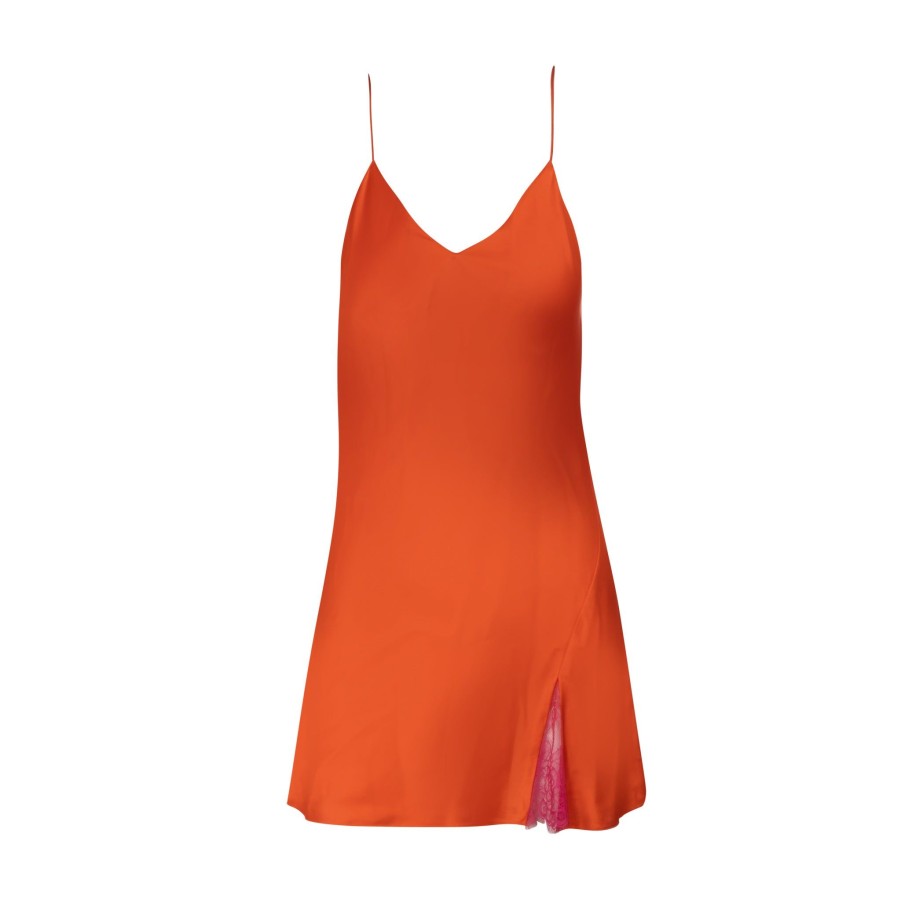 DANNIJO Tangerine Mini Slip W/ Lace Godet Dresses