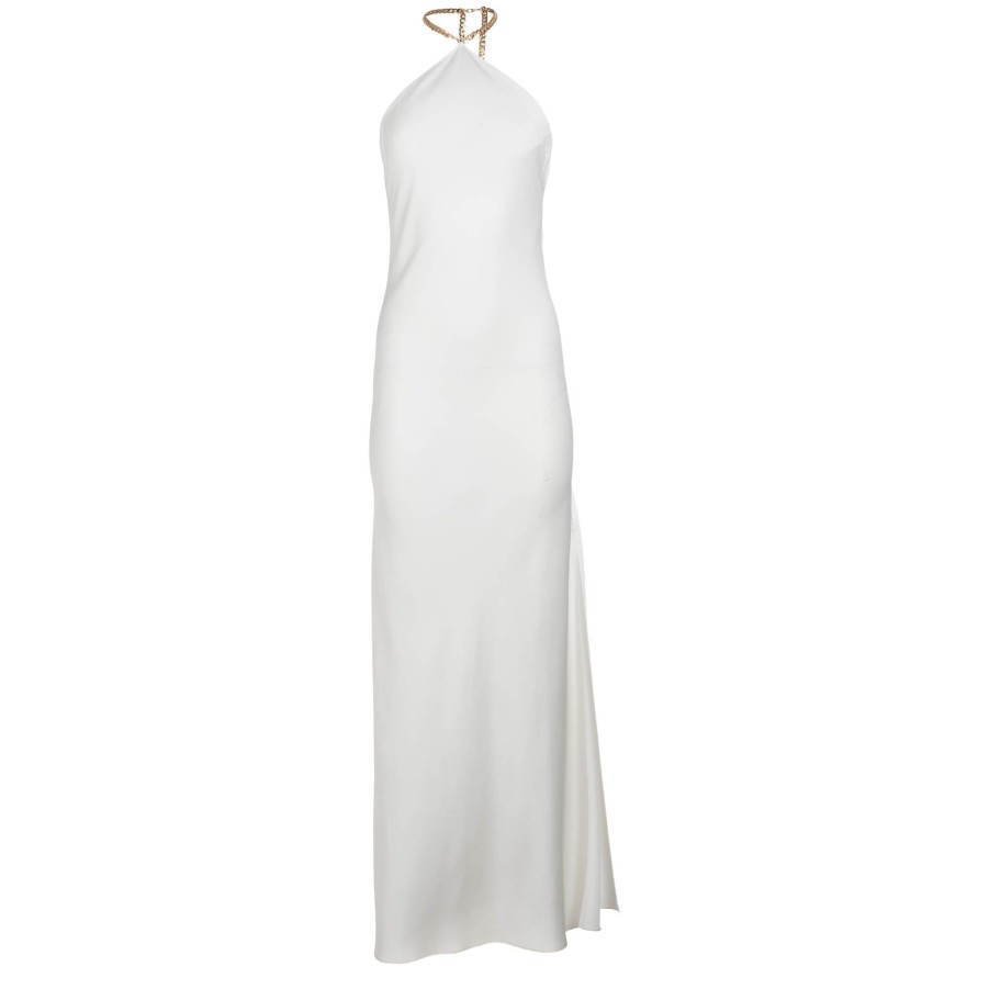 DANNIJO Ivory Halter Maxi With Chain Matching Sets