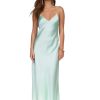 DANNIJO Mint Tea Length Bias Slip Dresses