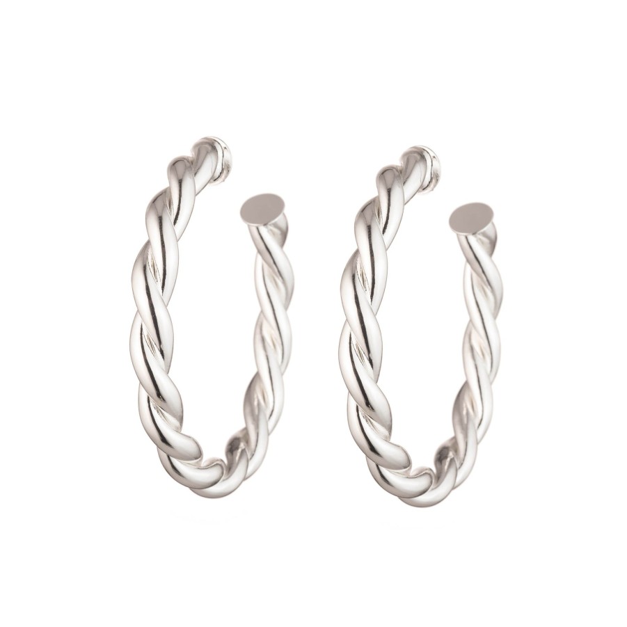 DANNIJO Naomi Silver Hoop Earrings Earrings