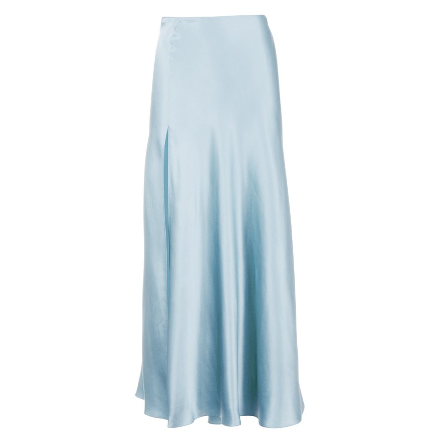 DANNIJO Blue Mist Midi Skirt With High Slit Bottoms