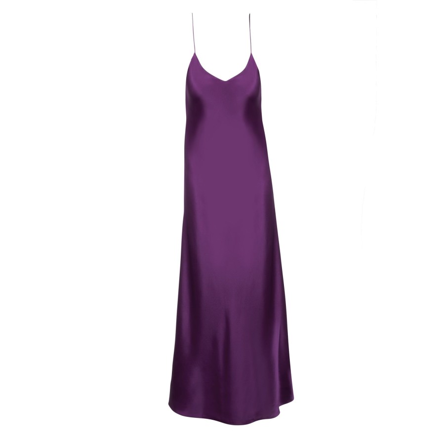 DANNIJO Wine Midi Bias Slip Dresses