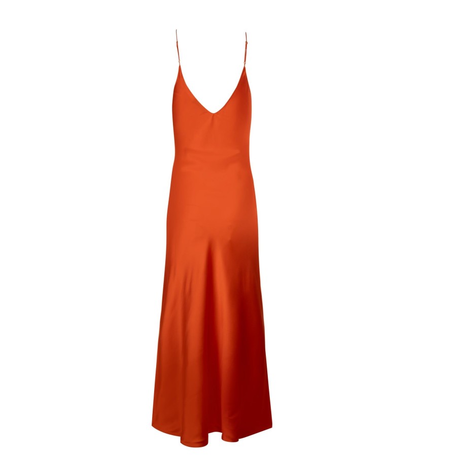 DANNIJO Tangerine Midi Bias Slip Dresses