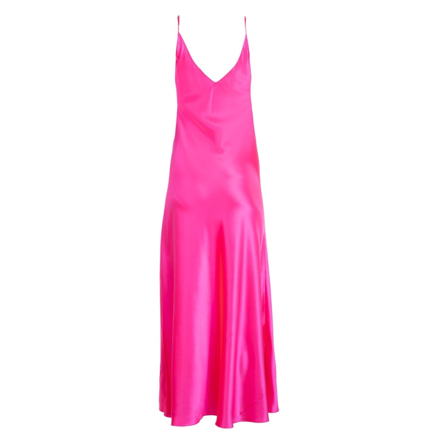 DANNIJO Acid Pink Maxi Slip Dress Dresses