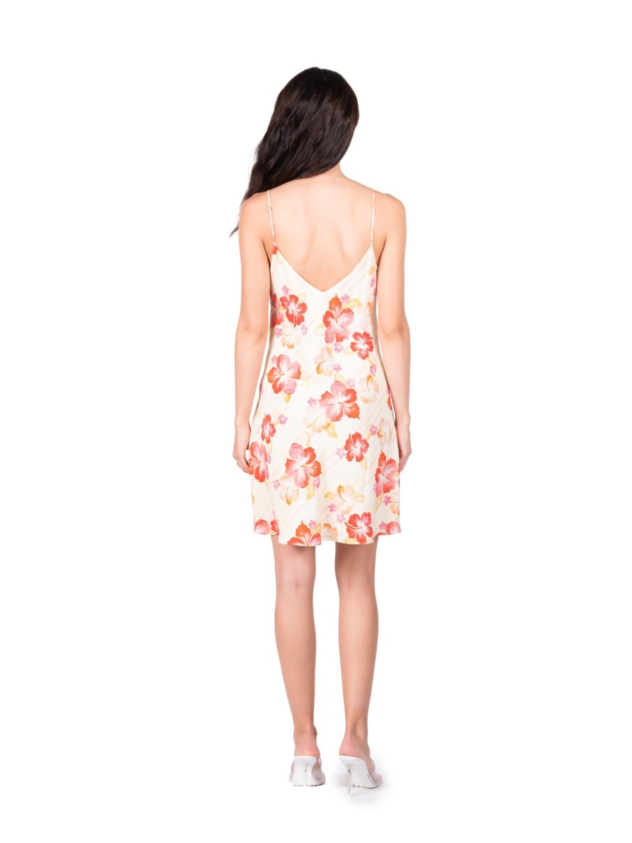 DANNIJO Rouge Multi Hibiscus Mini Slip Dresses